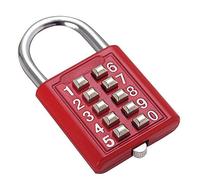 Botón combinación candado de seguridad cerradura digital maleta maletero cajón puerta caja de herramientas de bricolaje candado de 10 dígitos,5 posiciones mecanismo de bloqueo rojo5 mecanismos clave