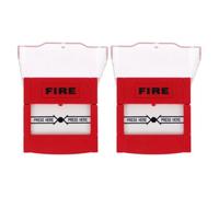Botón de Alarma contra Incendios Manual 2 Piezas Rojo, Reinicio | Plástico de Alta Visibilidad, Activación Mural, para Panel y Sirena, Uso en Salidas y Hospitales