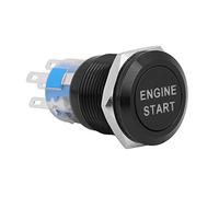 Botón de arranque del motor de automóvil, Keenso 12V Interruptor de arranque del motor Arrancador de encendido blanco para orificio de montaje de 19 mm(Aleación de zinc-aluminio)