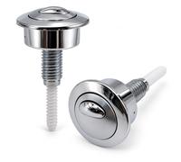 Botón de Cisterna de inodoro Doble Descarga CF1003CP para Siamp Optima 49 | ABS Cromado, Apertura 38 mm a 42 mm, Accesorio de Repuesto Pulsador Cisterna, Plata