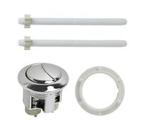 Botón de Cisterna Rock Universal para Inodoros de Doble Descarga, Accesorio de Baño Duradero y Resistente al Agua, Set de 1 Pieza con 2 Palancas de Control, Fácil Instalación, Plata