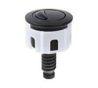 Botón de control de alambre inoxidable para tanque de inodoro | Doble para accesorios de baño, placa de empuje redonda de polímero blanco montado en la pared, kit de repuesto universal