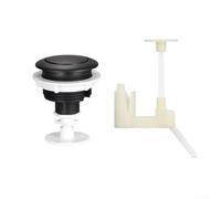 Botón de control de descarga para tanque de inodoro, plástico ABS, tamaño de 55 mm, para uso con la mayoría de mecanismos de descarga montados en tanques domésticos individuales o variantes de soporte