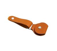 Botón de correa de guitarra con soporte para púas, piel sintética, cierre de correa de guitarra para bajo y ukelele, accesorio marrón
