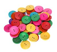 Botón de costura en forma de cuenco de madera, 2 agujeros, multicolor, suministros para manualidades de ropa, 150 piezas, botones de madera, botones coloridos para accesorios de