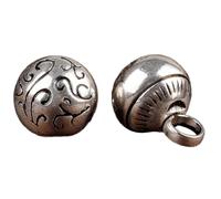 Botón de cuentas de metal chapado en plata para Cheongsam Chino, hebilla de cuentas y tallada elegante decoración de ropa a la moda, C, Talla única