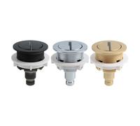 Botón de descarga de cisterna de inodoro, botón de doble descarga de repuesto para tanque de agua, válvula redonda de ABS cromado con modos de descarga media y completa