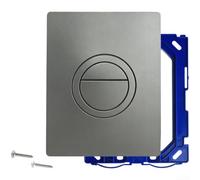 Botón de descarga de inodoro ABS Kit de reparación de baño moderno plateado | Acabado negro mate, doble descarga de ahorro de agua, se adapta a tanques ocultos, actualización moderna de baño