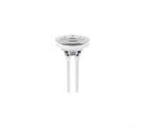 Botón de descarga de inodoro compatible con agujeros de 38 a 58 mm, botón de cabeza redonda plateada para tanque de cisterna y actualización de ahorro de agua (plateado)