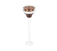 Botón de descarga de inodoro de 38 mm, interruptor de cisterna para reemplazo de tanque de baño, mecanismo de plástico ABS con acabado plateado y negro dorado (dorado)