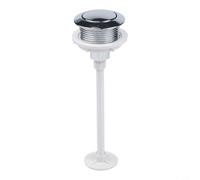 Botón de descarga de inodoro de 38 mm, interruptor de cisterna para reemplazo de tanque de baño, mecanismo de plástico ABS con acabado plateado y negro dorado (chapado eléctrico)