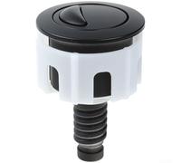 Botón de descarga de inodoro, estándar europeo, doble redondo, ovalado, cromado, ABS, placa de empuje para cisterna de baño, reemplazo de control de ahorro de agua (negro)