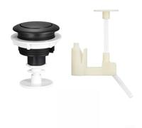 Botón de descarga de tanque de inodoro para mercado brasileño con soporte, material ABS, compatible con conjuntos de válvulas de descarga comunes (negro con soporte)