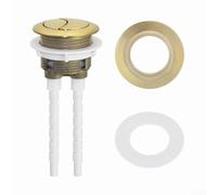Botón de descarga doble para tanque de inodoro, repuesto de botón de tanque de inodoro de doble descarga para cubierta de tanque de 38 mm, 48 mm, 58 mm con parche de conversión (dorado)