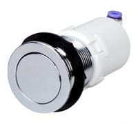 Botón de descarga neumático plateado para inodoro montado en la pared, panel lateral de plástico ABS, acabado minimalista moderno de alto brillo para reemplazo de cisterna de baño y accesorio de
