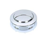 Botón de descarga para inodoro, Botón de inodoro redondo plástico con doble descarga for, diámetro superior 69 mm, instalación 58, color plateado