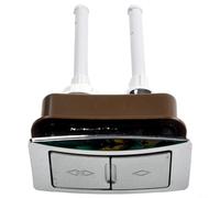 Botón de descarga rectangular de ABS chapado con doble control de descarga para inodoros de tamaño estándar, repuesto para mecanismos de descarga desgastados o rígidos