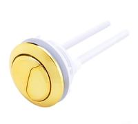 Botón de doble descarga de 48 mm, cabeza redonda dorada para reparación de cisterna de inodoro, material plástico con funcionamiento suave, compatible con tanques de baño estándar