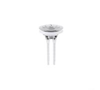 Botón de doble descarga para tanque de inodoro con parche adaptador, varios tamaños, compatible con cubierta de tanque de 38 mm, 48 mm, 58 mm, sistema de control eficiente del agua (plateado)