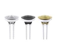 Botón de doble descarga para tanque de inodoro de 38 mm/48 mm/58 mm, kit de conversión de plástico de doble descarga con parche, plateado/dorado/negro