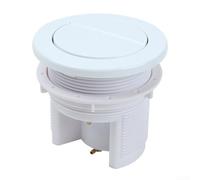 Botón de doble manguera para inodoro, doble descarga, panel de control de aire neumático cromado, botones redondos de cisterna, para tanque oculto, con fácil instalación, 84 mm (blanco)