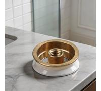 Botón de drenaje de latón de porcelana, tapón de fregadero de 66 mm para lavabos y bañeras, núcleo desplegable de retención de agua no incluido (blanco)