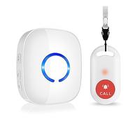 Botón de Emergencia para Ancianos Botón de Alarma de Emergencia 500FT Campana de Emergencia Enfermería Interna Ancianos Alarma de Pánico Alarma SOS Inalámbrica 1 Receptor+1 Transmisor