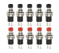 Botón de encendido de parada de emergencia Interruptor de botón momentáneo - Tapas SPST de 3 A 220 V CA for aplicaciones de mini pulsador(Mix color,10pcs)