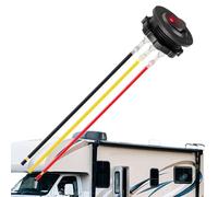 Botón de Encendido y Apagado,Botón de 3 Pines para RV - Con Cable Preconectado Luz LED Roja Iluminada de Palanca 12 Voltios para Motor Marina Calentador Panel Bomba Motor y