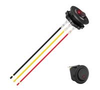 Botón de Encendido y Apagado | Interruptor De 3 Pines - Oscilador Con Luz LED Roja Para Agujero de Perforación de 2.8 cm Con Cable Preinstalado 12V para Bombas, Panel de Automóvil o Camión