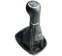 Botón de engranaje + Protección contra cambio de marcha con costuras blancas + marco Compatible con 5 velocidades/pieza de repuesto para Vauxhall Corsa D E Adam SSR_OP383_5G_WN