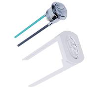 Botón de inodoro cromado de doble descarga, placa trasera de repuesto y botones de descarga dobles compatibles con Geberit Impuls 250 para inodoro estándar ideal