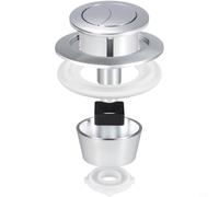 Botón de inodoro de doble descarga, mecanismo de descarga doble, para válvula Skylo SKY005, reemplazo de botón de descarga de inodoro, ABS (cromo + anillo)