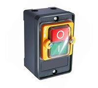 Botón de Interruptor de Máquina, Interruptor de Encendido y Apagado de Motor a Prueba de Agua, AC220V/380V 10A, Botón de Arranque y Parada de Motor para Equipos Mecánicos
