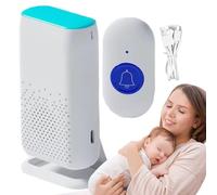 Botón de llamada de alerta para ancianos - Campana de luz LED recargable, compacta, premium, IP68 resistente al agua, vida ultra, zumbador inalámbrico de larga distancia para pacientes | pacientes con