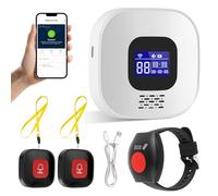 Botón de llamada de emergencia para personas mayores, pulsera WiFi para emergencias domésticas para personas mayores, pulsera de emergencia para pacientes y discapacitados, botón de alarma móvil
