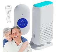 Botón de llamada para personas mayores, inalámbrico para cuidadores - LED inteligente resistente al agua -LED - Calidad de zumbido inalámbrico, este botón de llamada inalámbrico tiene una estructura