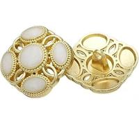 Botón de metal, botones de abrigo, 5 piezas for ropa, traje, chaqueta, manualidades decorativas hechas a mano(White,20mm)