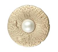 Botón de metal de lujo, botón de costura, 10 botones de perlas redondos grandes de oro de 20/25/30 mm for coser botones de perlas for cárdigans Botón de vástago de perla blanco (Color : Gold 10pcs,