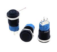 Botón de metal LED cabeza alta, 1 Uds., 12mm, 16mm, con luz, reinicio a prueba agua, autobloqueo, interruptor símbolo potencia negro oxidado(High head S W,12MM_FIXED_3-9V(5V))