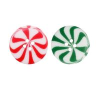 Botón De Navidad - Botones Grandes | Accesorios Para Manualidades, Botones Navideños De Resina De Bastón De Con 4 Agujeros, Para Mujeres, Reparación De Vacaciones En El Hogar, Proyectos Hecho