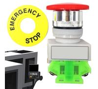 Botón de parada CONDERCIACIÓN INDUSTRIAL-SCUERPO DE SEGURIDAD DE 40 DPST, parada de emergencia de 4 terminales, bloqueo de rojos | Para los ascensores, los paneles de control de equipos de