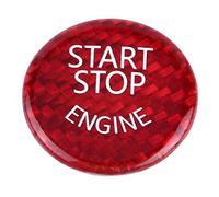 Botón de Parada de Arranque Cubierta de Interruptor de Fibra de Carbono Motor de Parada de Arranque Cubierta de Interruptor de Botón para 1-7 Series X1 X3-X6 (Rojo)