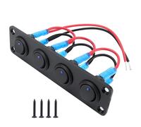 Botón de parada de arranque del motor Apto para automóviles Apto para barcos Panel de interruptor de palanca de mando redondo azul de 20A con aluminio de 3 pines resistente al agua 12V(CP-5260-04)