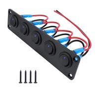 Botón de parada de arranque del motor Apto para automóviles Apto para barcos Panel de interruptor de palanca de mando redondo azul de 20A con aluminio de 3 pines resistente al agua 12V(CP-5260-05)