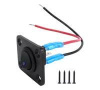 Botón de parada de arranque del motor Apto para automóviles Apto para barcos Panel de interruptor de palanca de mando redondo azul de 20A con aluminio de 3 pines resistente al agua 12V(CP-5260-01)