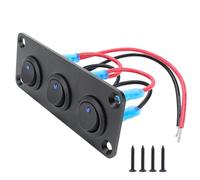Botón de parada de arranque del motor Apto para automóviles Apto para barcos Panel de interruptor de palanca de mando redondo azul de 20A con aluminio de 3 pines resistente al agua 12V(CP-5260-03)