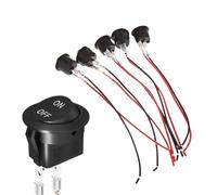 Botón de parada de arranque del motor Para coche automotriz RV interruptor de 2 pines con cable 5 unids/lote interruptor basculante redondo ON Off SPST Mini interruptores de palanca 12V(A1)