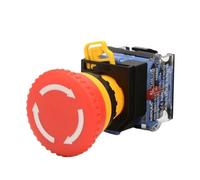 Botón de parada de emergencia de 22mm botón de bloqueo automático de cabeza de hongo LA38-11ZS/parada de fallo de energía de emergencia 1NO 1NO / 2NC * 2 uds(1,2NC)