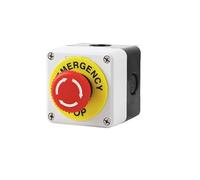 Botón de parada de emergencia Interruptor pulsador de parada de emergencia DPST tipo hongo, 1 NA, 1 NC, CA 660 V, 10 A, carcasa de plástico roja, 78 x 72 x 64 mm, 1 unidad(Sgv80f1b)